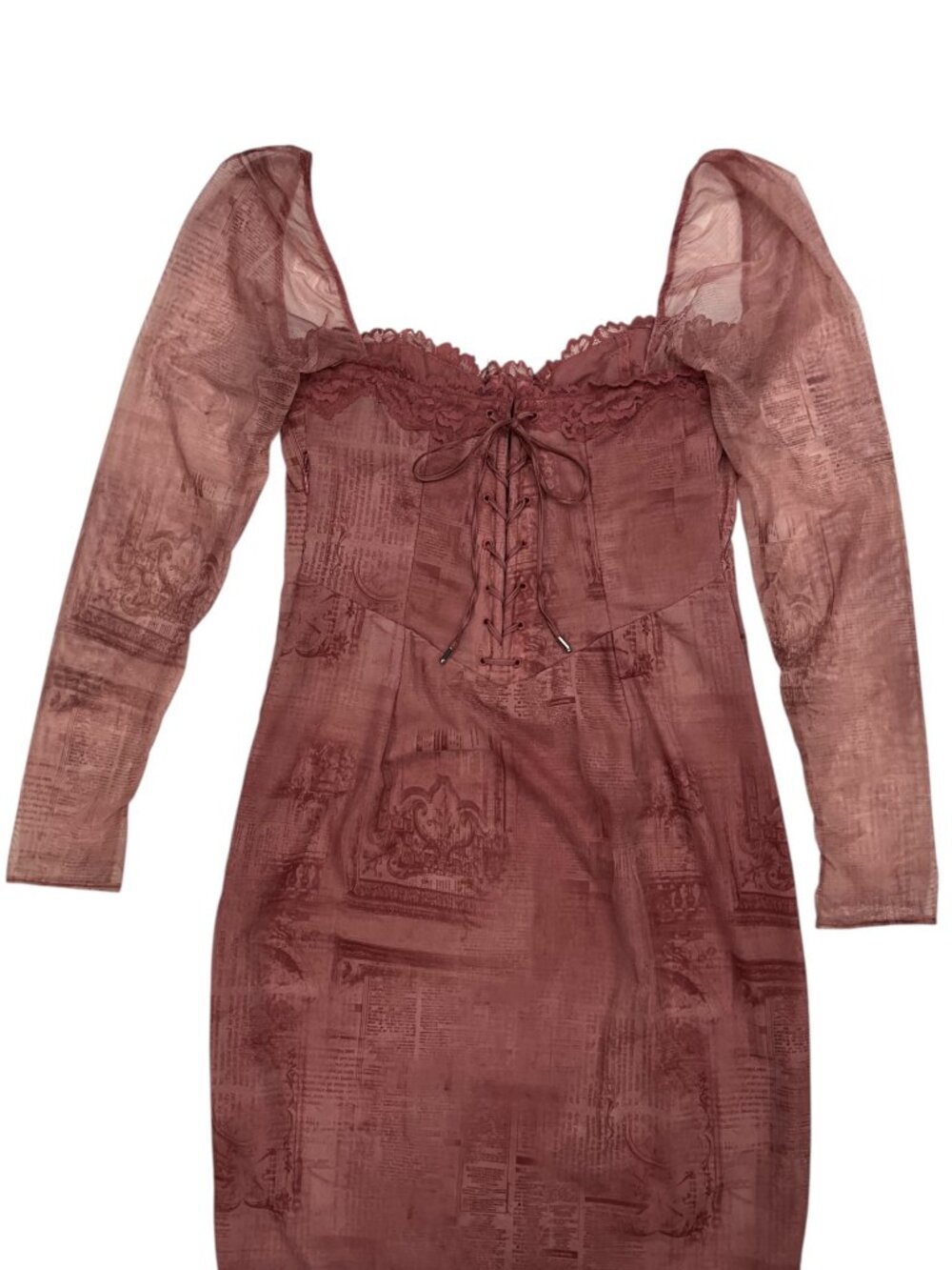 House OF CB Seraphina Corset Dress L Pink Print Bodycon - Picture 12 of 16